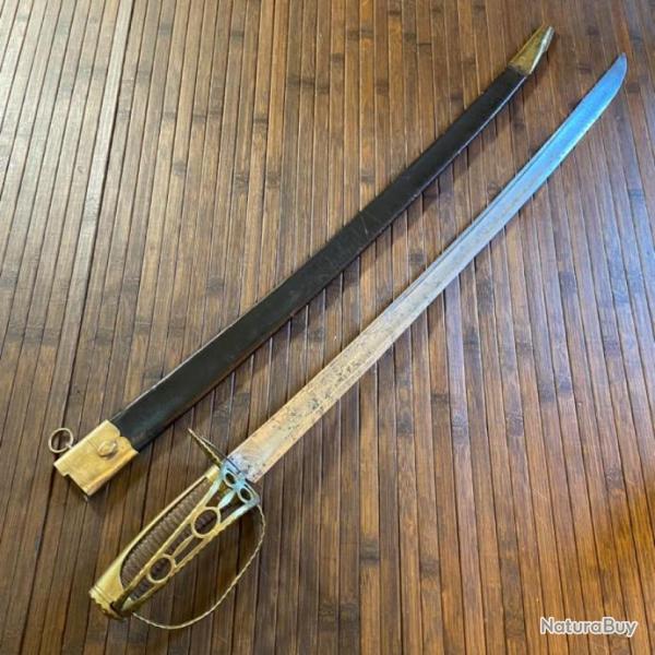 �P�E SABRE  R�VOLUTIONNAIRE MONTMORENCY � GARDE TOURNANTE LAME SOLINGEN GRAV� XVIIIe si�cle