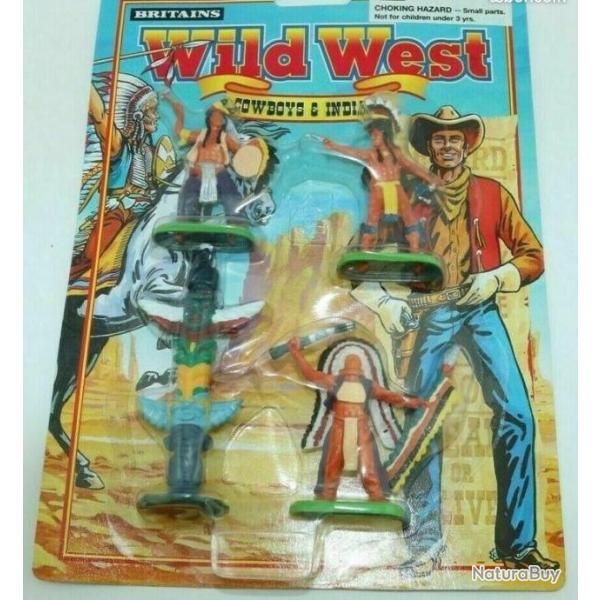 INDIENS de l,Ouest Am�ricain  + totem  Figurines BRITAINS anciennes / Neuves intacte sous emballage