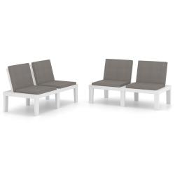 Banc de jardin meuble de patio d'ext&eacute;rieur terrasses de salon de jardin avec coussins 2 pcs plastiq
