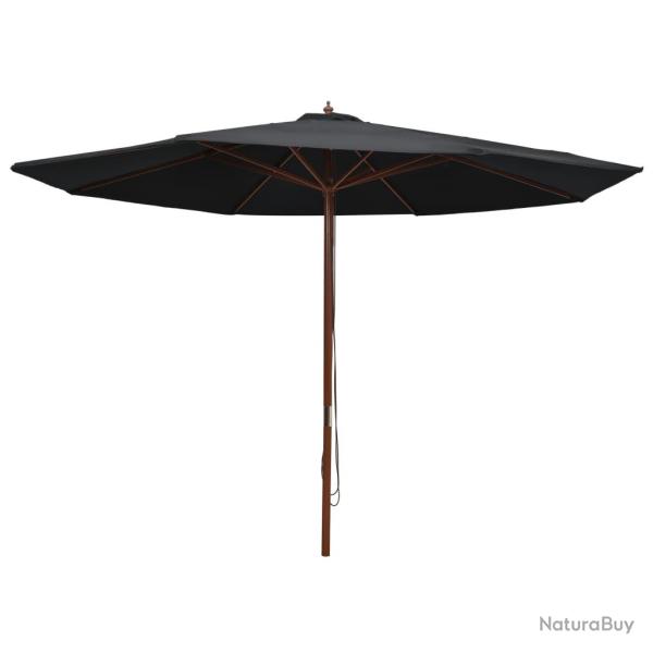 Parasol d'ext�rieur avec m�t en bois 350 cm noir 02_0008253