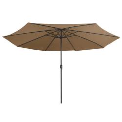 Parasol d'ext&eacute;rieur avec m&acirc;t en m&eacute;tal 400 cm taupe 02_0008267