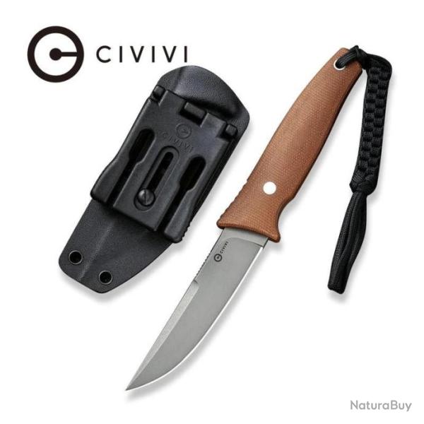 Couteau CIVIVI Tamashii Brown Lame Acier D2 Manche Micarta Etui Kydex CIVC190465