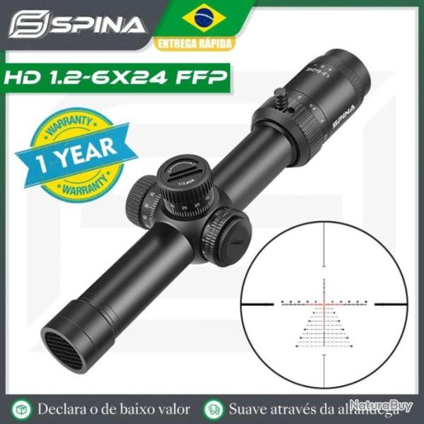 SPINA OPTICS LUNETTE DE VISEE 1.2-6X24 FFP Collier 11MM paiement 3 ou 4 fois - LIVRAISON GRATUITE !!