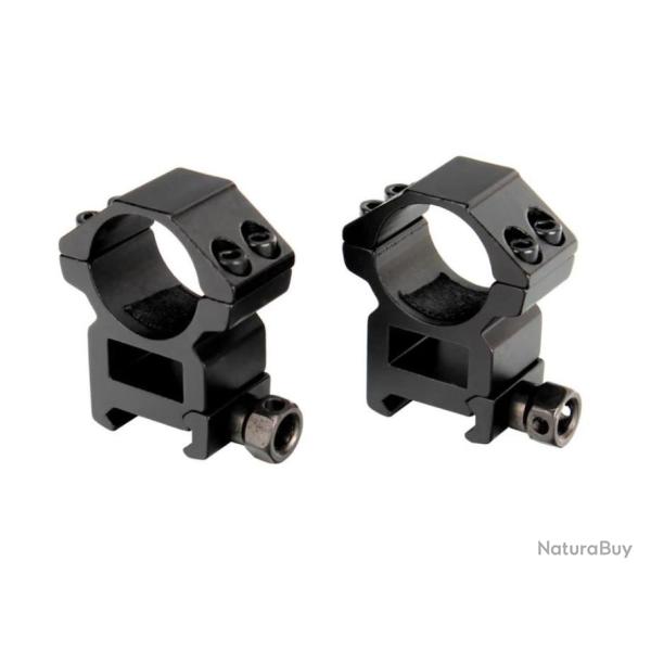Colliers haut rail 22 mm pour lunette de tir diam�tre 25,4 mm (1 pouce)