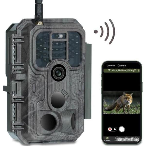 Cam�ra de Chasse WiFi App 48MP 1296P H.264 30m No Glow Infrarouge Vision Nocturne