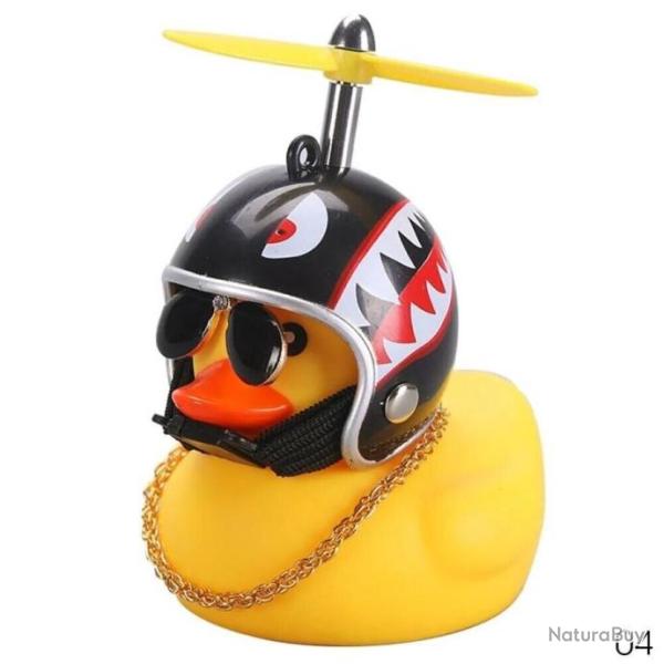 Figurine Petit canard jaune avec casque, Embl�me d�coration Voiture