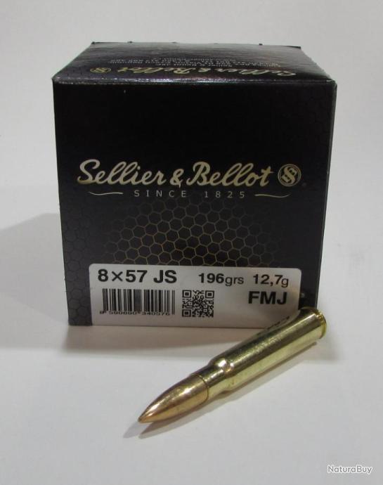 1 boite 50 cartouches sellier & bellot de calibre 8x57 JS, 196 grains ...