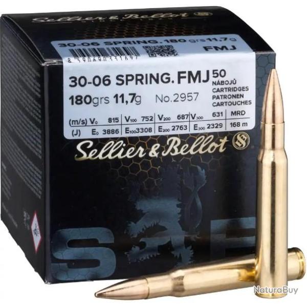 CARTOUCHES SB 30-06 FMJ 180GRS/11.7G X50