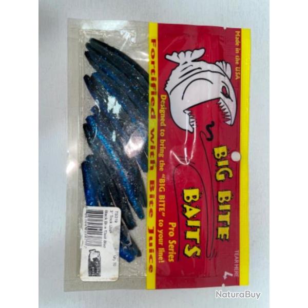 !! LEURRE BIG BITE BAITS 3�� TRICK STICK COULEUR BLACK BLUE ELECT BLUE