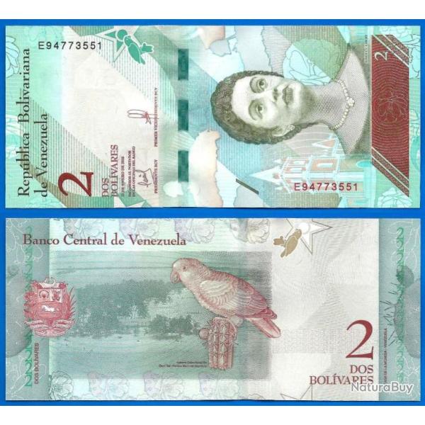 Venezuela 2 Bolivares 2018 Billet Bolivar Josefa Camejo Oiseau