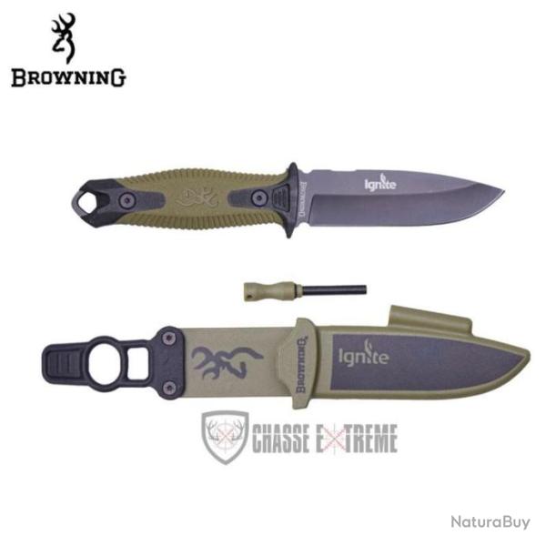 Couteau BROWNING Ignite Fixe Noir/Vert