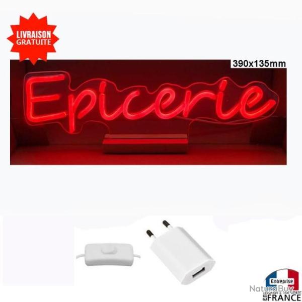 Panneau enseigne lumineuse N�on led Epicerie pour stand d�coration magasin