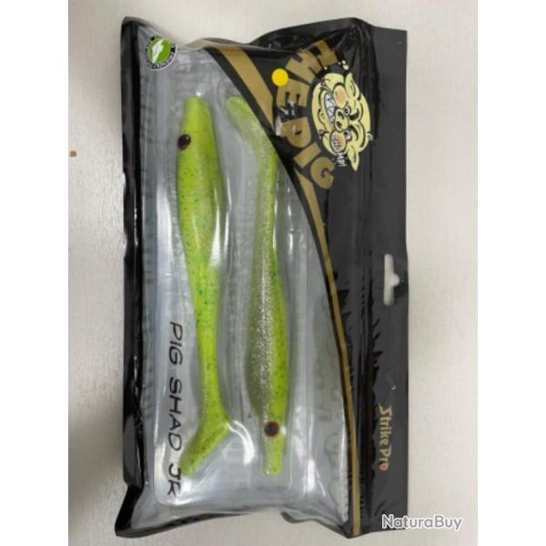 !! LEURRE STRIKE PRO THE PIG SHAD JR 200 COULEUR LEMON SHAD