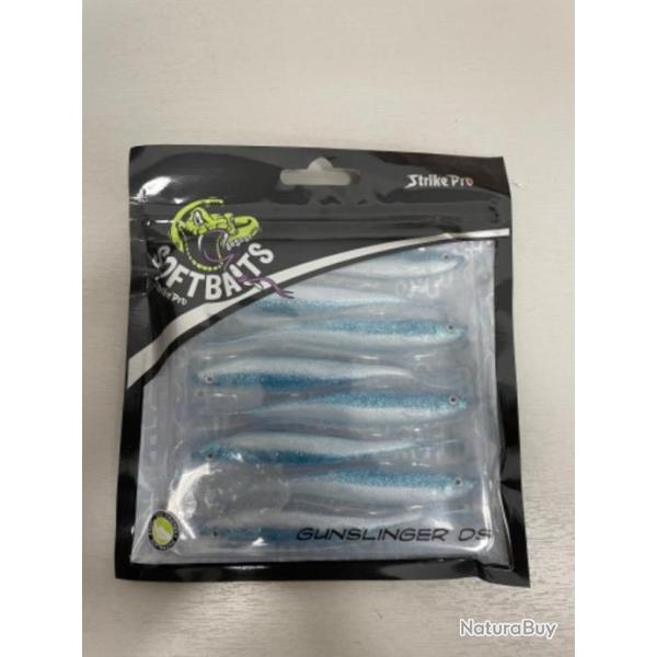 !! LEURRE STRIKE PRO SOFT BAITS GUNSLINGER DS 105 COULEUR BABY BLUE SHAD