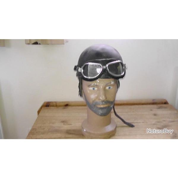 casque anncien moto plus lunette