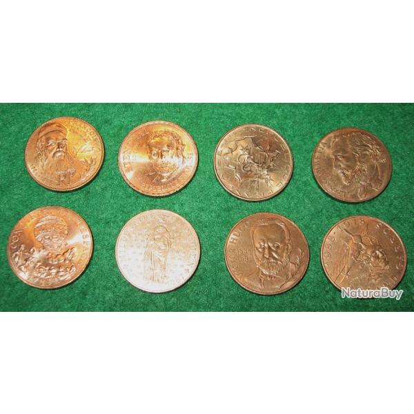 8 pieces de 10 Francs comm�moratives differentes
