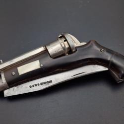 COUTEAU REVOLVER BARILLET CALIBRE 5mm A BROCHE SYSTEME SIGAUD BARNERIAS BREVETE SGDG - FRANCE XIX&egrave; F