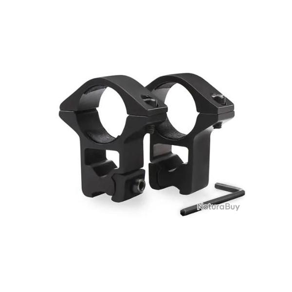 paire de colliers pour rail 11 mm diam�tre tube lunette 25.4 mm