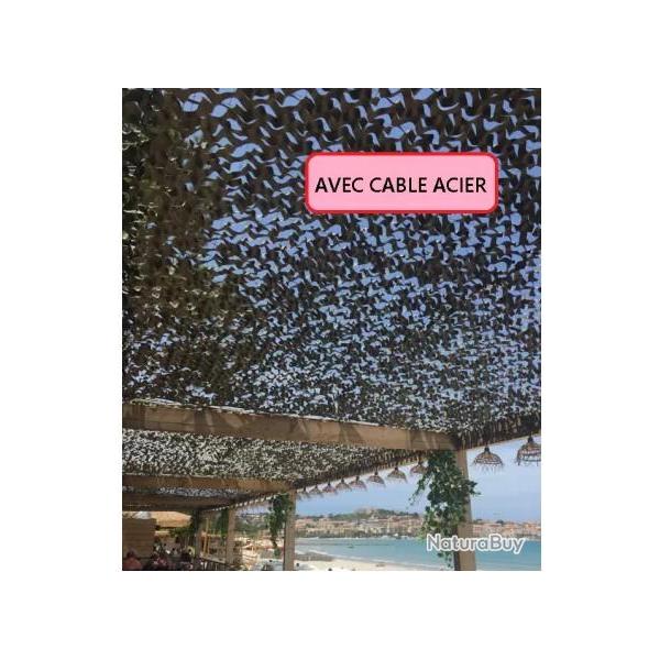 Filet de Camouflage et d'Ombrage c�bles ACIER Bartavel - 3x6 BEIGE