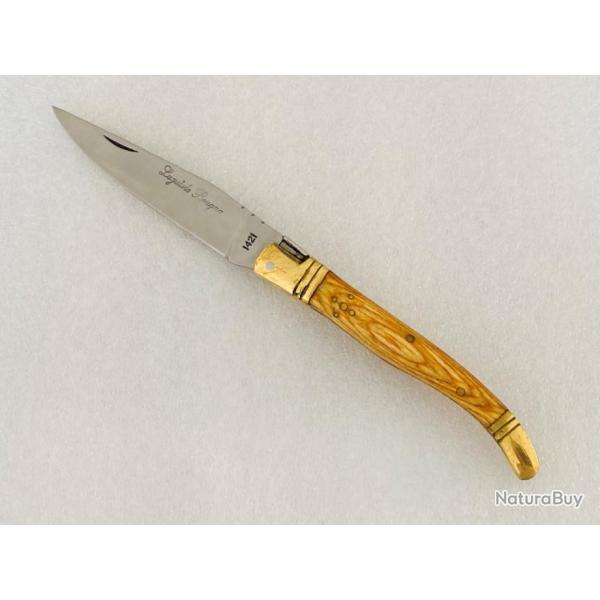 Couteau de poche Le Bougna 22 cm ouvert manche en bois clair