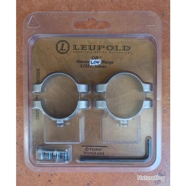 Colliers LEUPOLD QR amovibles Low diam�tre 30mm silver