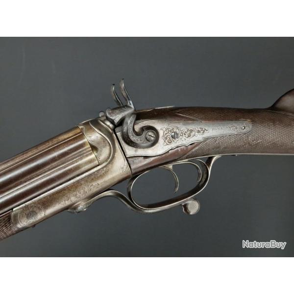 FUSIL EXPRESS 8 COUPS CALIBRE 38 OBSOLETE VINCENZO OSSI SPANINI ROMA 1840 1860 - ITALIE XIX Trs bo