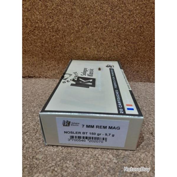 1 BOITE DE MUNITIONS SOLOGNE EN 7MMREM MAG NOSLER BT 150GR