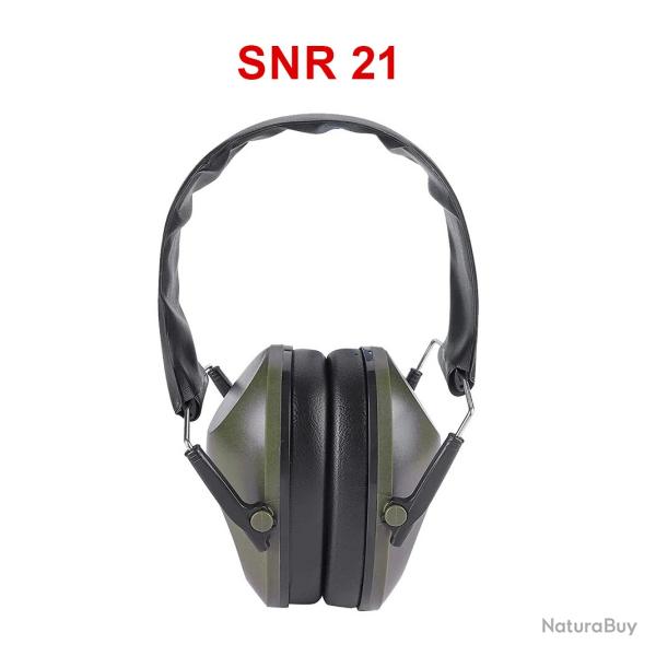 CASQUE ANTIBRUIT CHASSE TIR CHANTIER - KAKI - SNR 21 - LIVRAISON GRATUITE