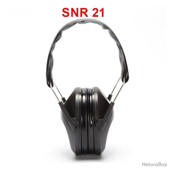 CASQUE ANTIBRUIT CHASSE TIR CHANTIER - NOIR - SNR 21 - LIVRAISON GRATUITE