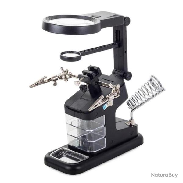 Lampe Loupe Troisi�me Main Noire 10 LED Soudure Electronique Numismate Bijoutier