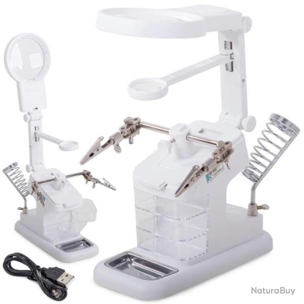 Lampe Loupe Troisi�me Main Blanc 10 LED Soudure Electronique Numismate Bijoutier