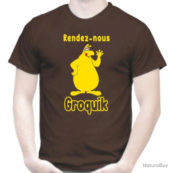 T-SHIRT Humour dr�le - Rendez-nous Groquik - Chocolat en poudre r�tro vintage id�e cadeau No�l !