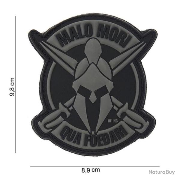 Patch 3D PVC Malo mori gris et noir avec velcro | 101 Inc (0001 0896)