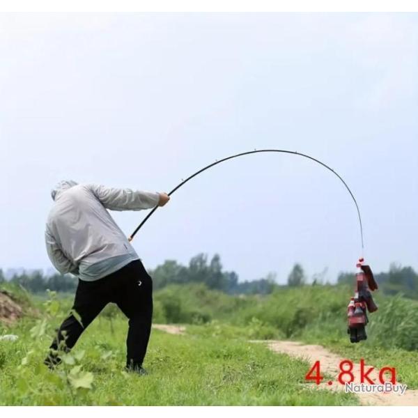 Canne P�che Haut De Gamme 3M 99% Fibre Carbone T�lescopique Rotative Solide Pratique Peu Encombrante