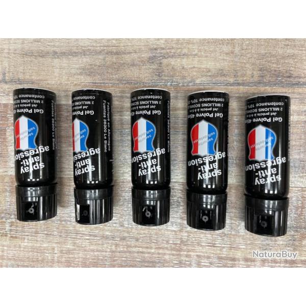 BOMBE DE DEFENSE GEL POIVRE 45 ML SECURITE -DEFENSE VENDU PAR 5