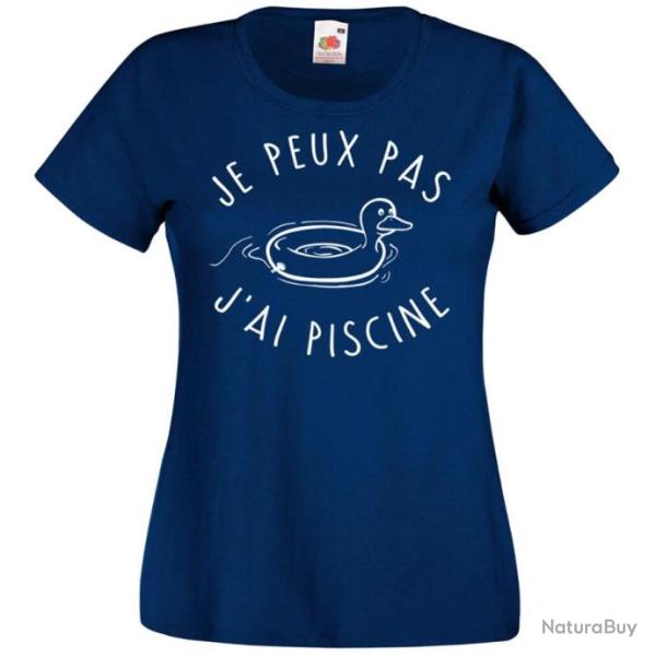 T-SHIRT pour FEMME - JE PEUX PAS J'AI PISCINE  -  Cadeau Humour Nol Fte Mres Anniversaire