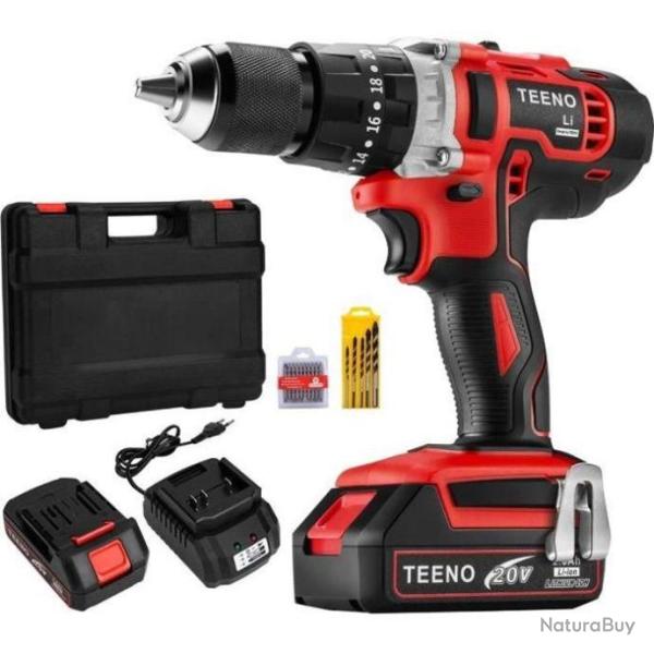 Perceuse-visseuse � percussion 2 batteries 20V 2,0 Ah Li-ion Mandrin automatique 13mm