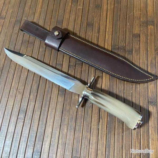 SUBLIME ET GRAND COUTEAU POIGNARD PETER PARIS MOD�LE RARE EN BELLE CORNE