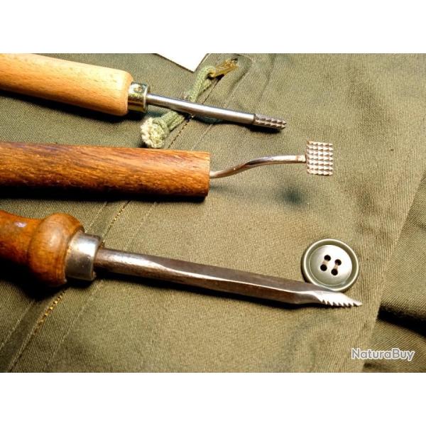 Lot Outils de quadrillage  7 ligne lot de 3 Rapide professionnel  pour crosses des arme tr�s  rare