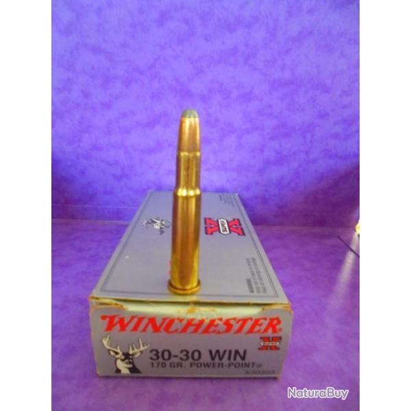 UNE !!!  Cartouche cal. 30-30 WINCHESTER BALLE POWER POINT