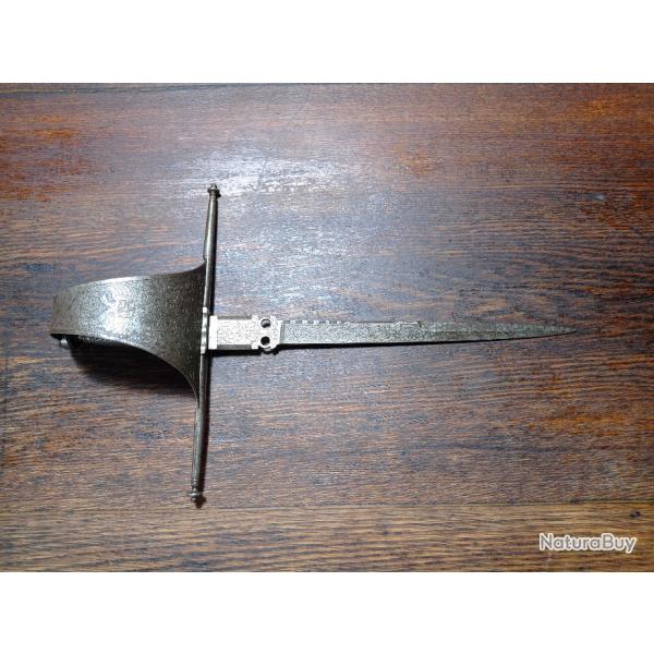 Dague main gauche "� voile" de luxe espagnole - fabrication de Artilleria De Toledo au 19e - TBE