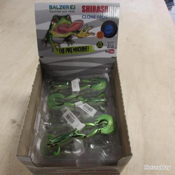 Leurre souple 12 cm de marque BALZER, modle clone frog, couleur vert