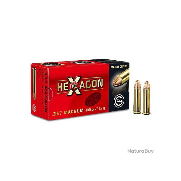 Cartouches GECO Calibre 357 HEXAGON 180grs - Boite de 50 unit�s