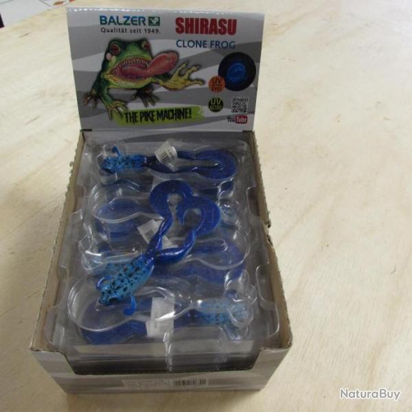 Leurre souple 12 cm de marque BALZER, modle clone frog, couleur bleue