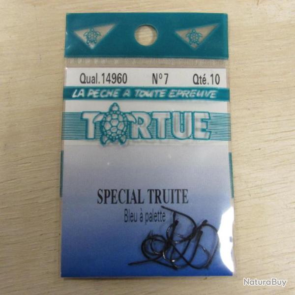 10 Hameons non monts TORTUE spcial truite bleu  palette N7