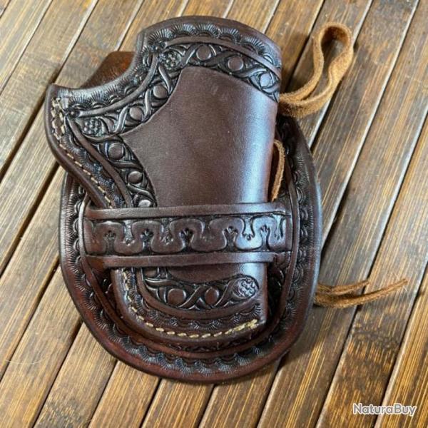 SUPERBE HOLSTER CUIR LUXE D�COR� ARTISAN FRAN�AIS TOP QUALIT� !!!