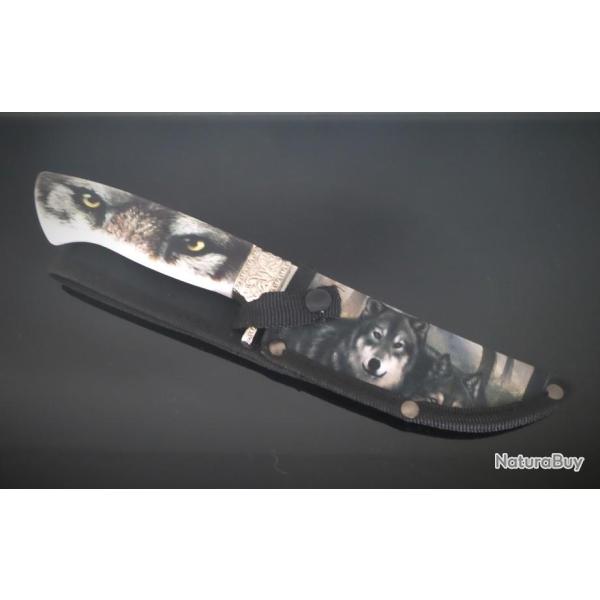 Poignard couteau de collection WOLF Albainox, regard de loup-Coutellerie