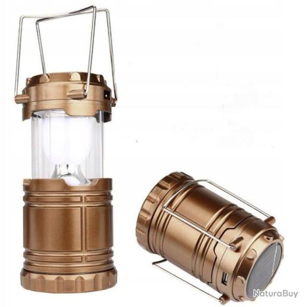 Lanterne camping noir a batterie secteur ou solaire