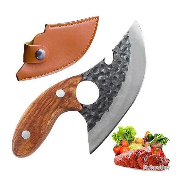 Couteau multifonctionnel en acier inoxydable, couteau � viande bushcraft camping