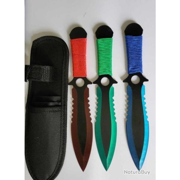 Jeu de 3 couteaux � lancer